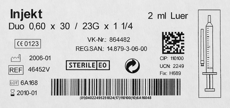 Labeling prints sample pharma parenterals