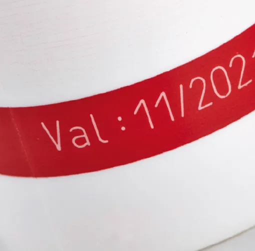 laser marking on hdpe plastic bottle close up