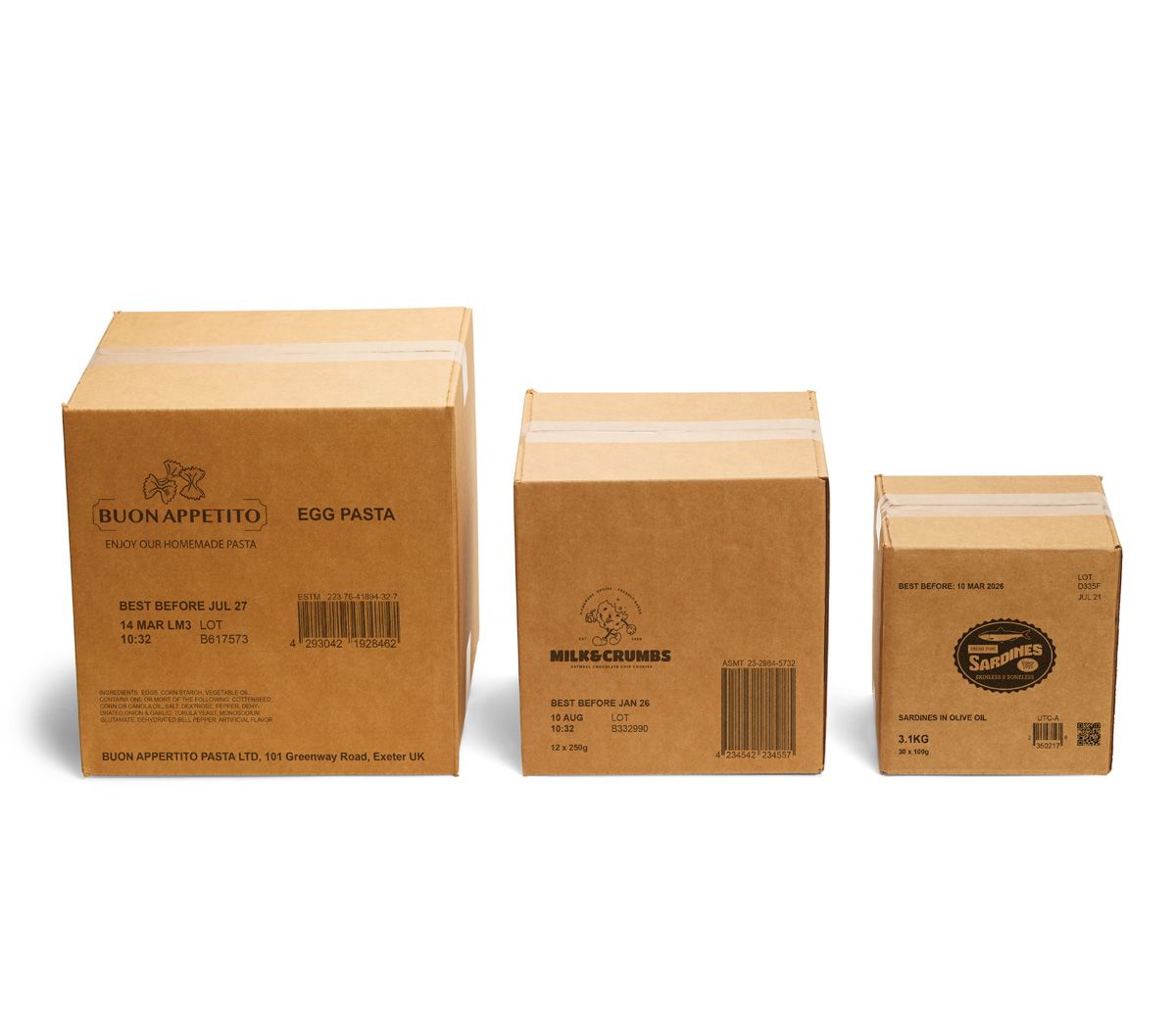 lcm 2380 corrugate 3 sizes of boxes
