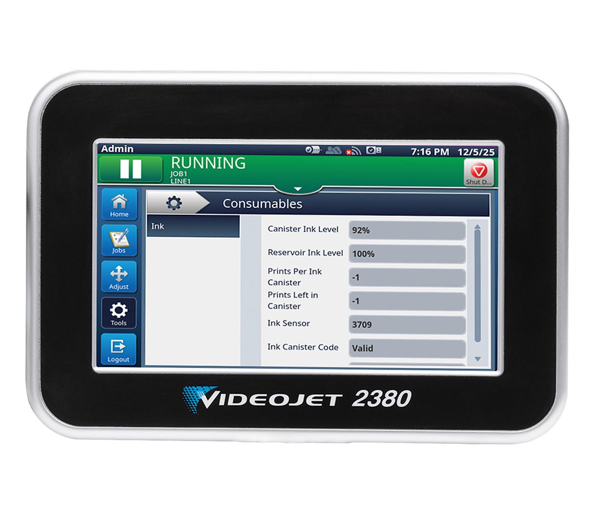 lcm-2380 gui screen