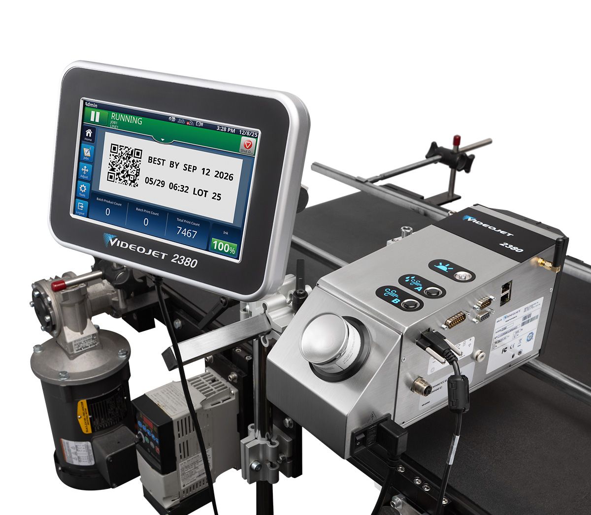 lcm 2380 printer and screen canister side